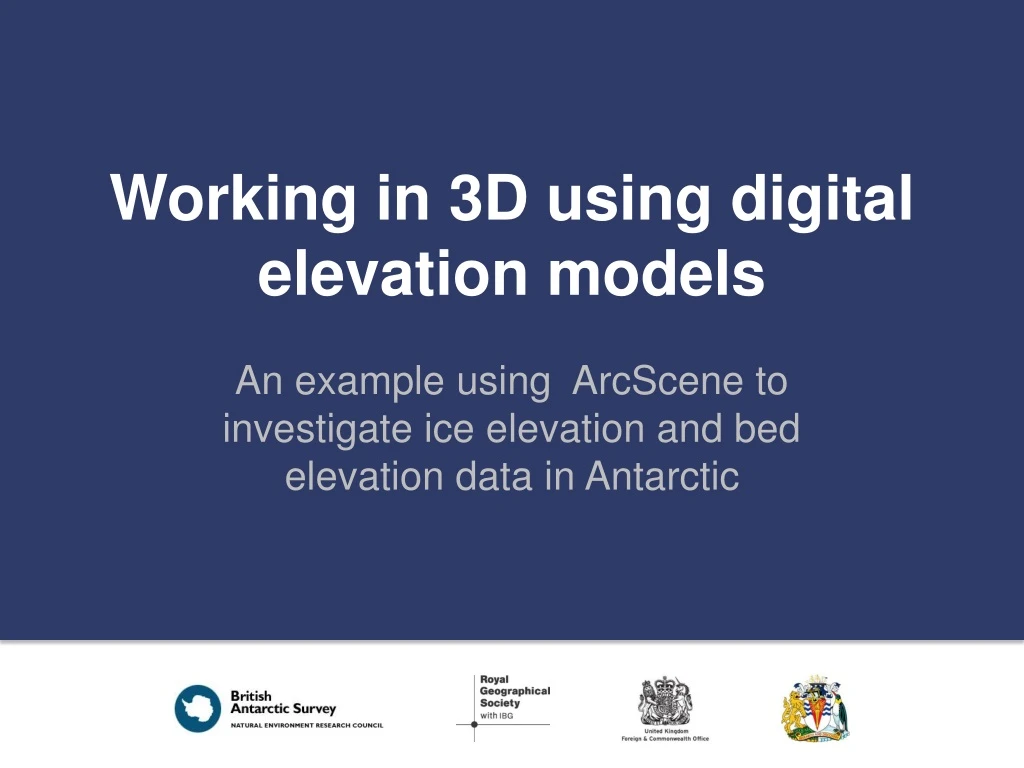 working in 3d using digital elevation models