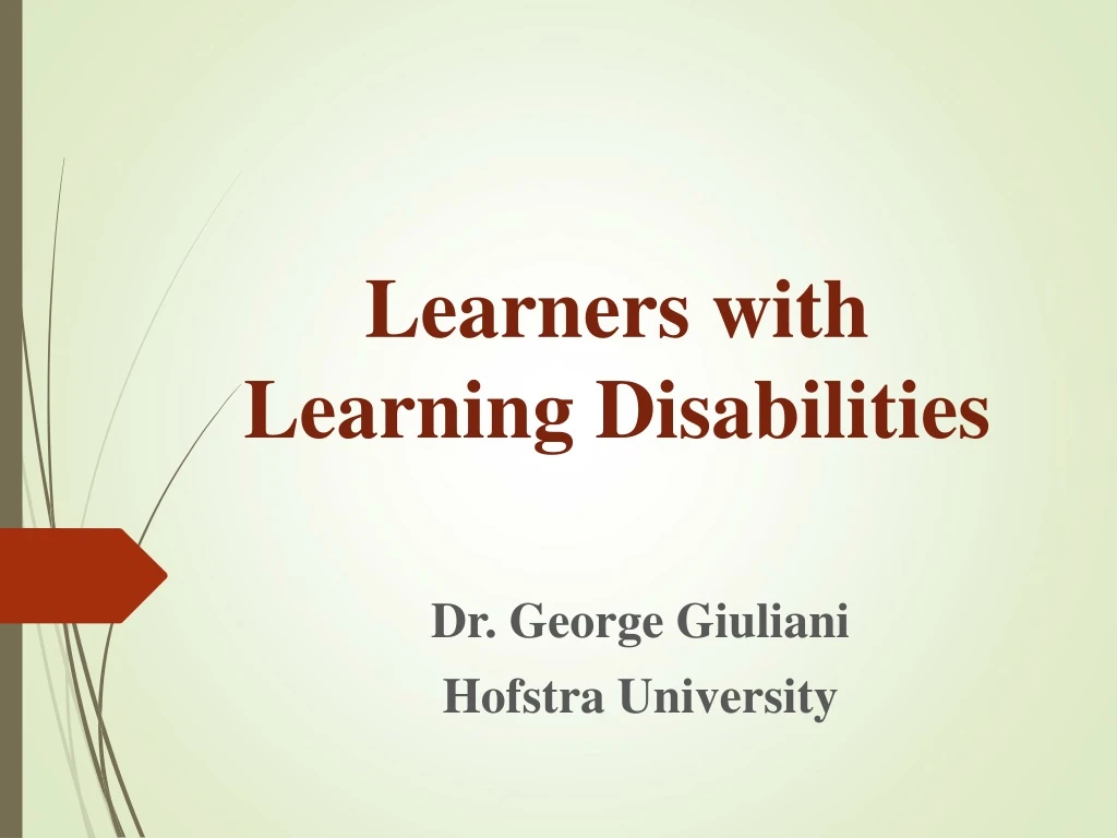 learners with learning disabilities