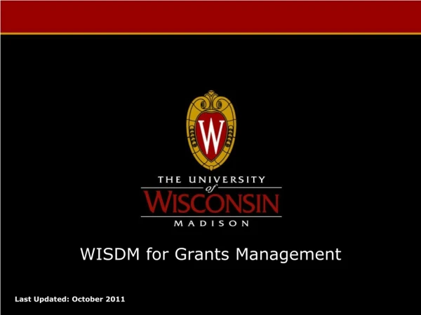 WISDM for Grants Management