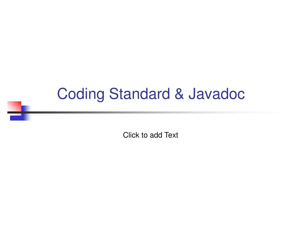 coding standard javadoc