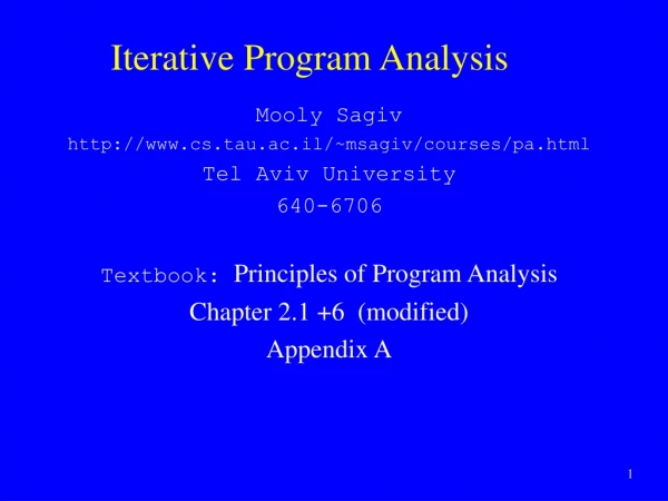 Iterative Program Analysis