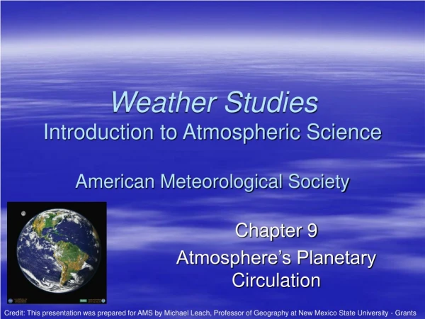 Weather Studies Introduction to Atmospheric Science American Meteorological Society