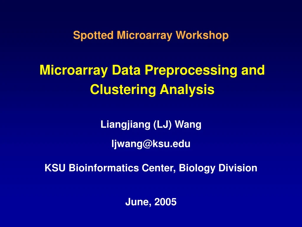 spotted microarray workshop