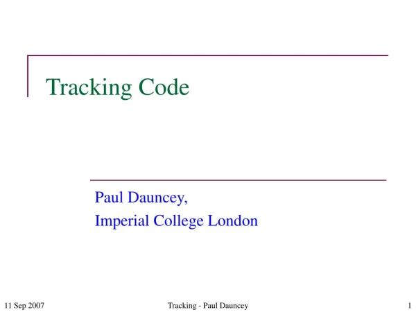 Tracking Code