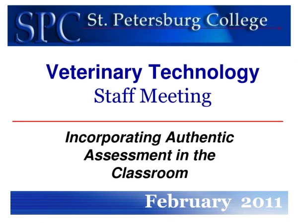 Veterinary Technology  Staff Meeting