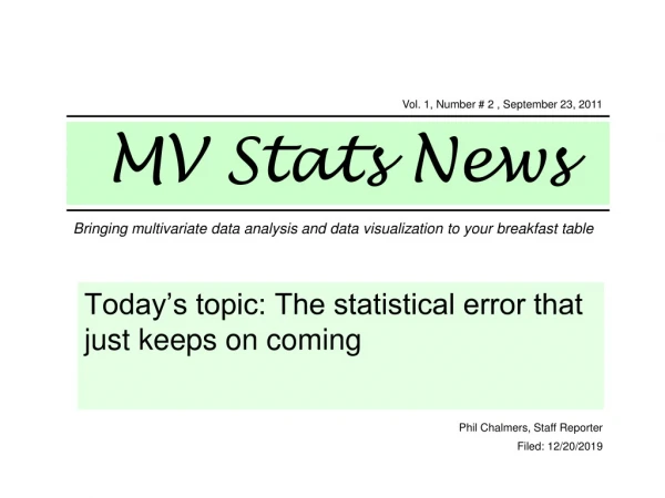 MV Stats News