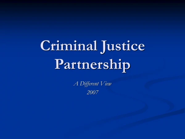 Criminal Justice Partnership