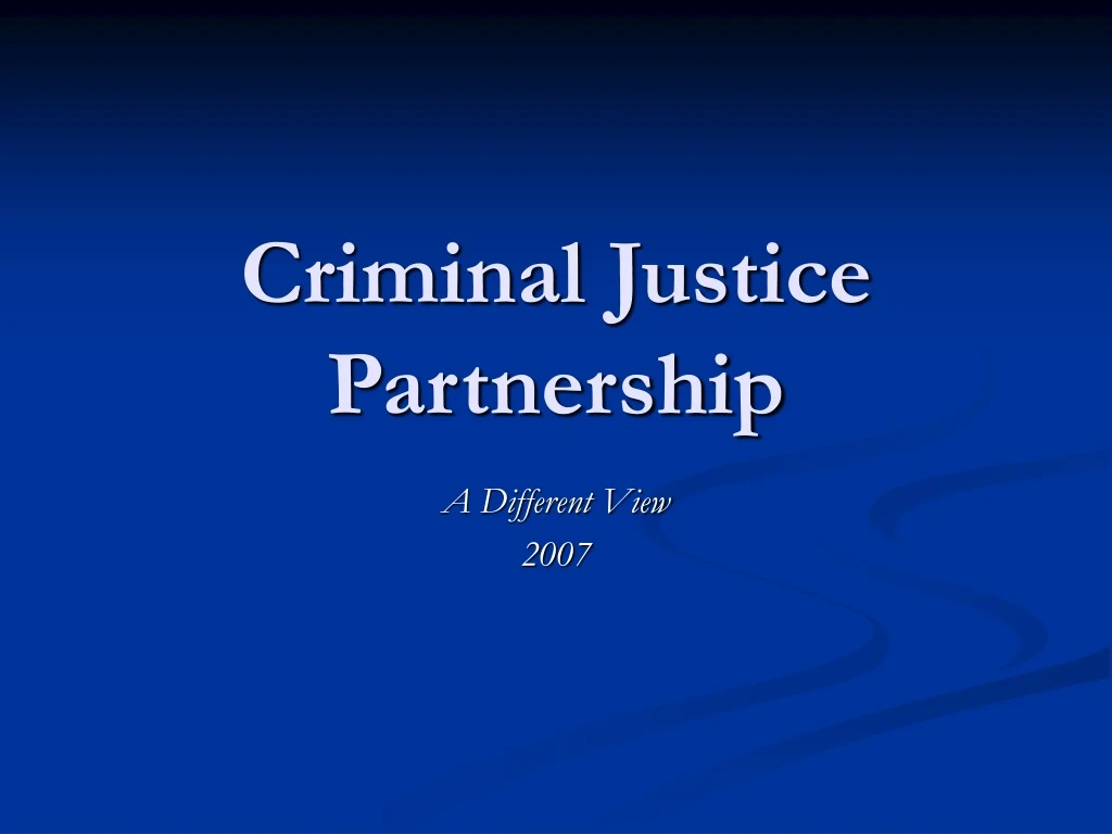 criminal justice partnership