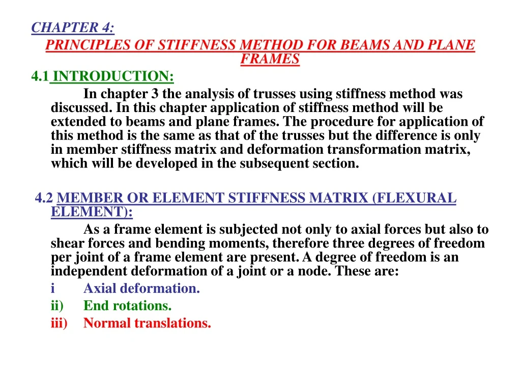 chapter 4 principles of stiffness method