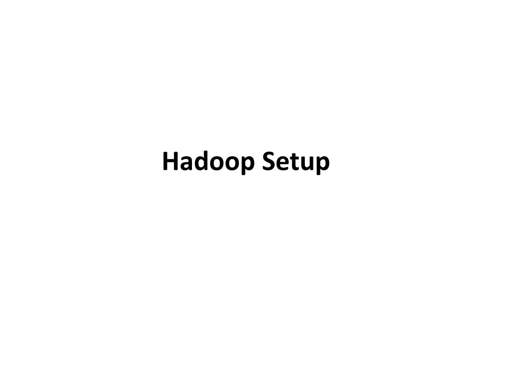 hadoop setup