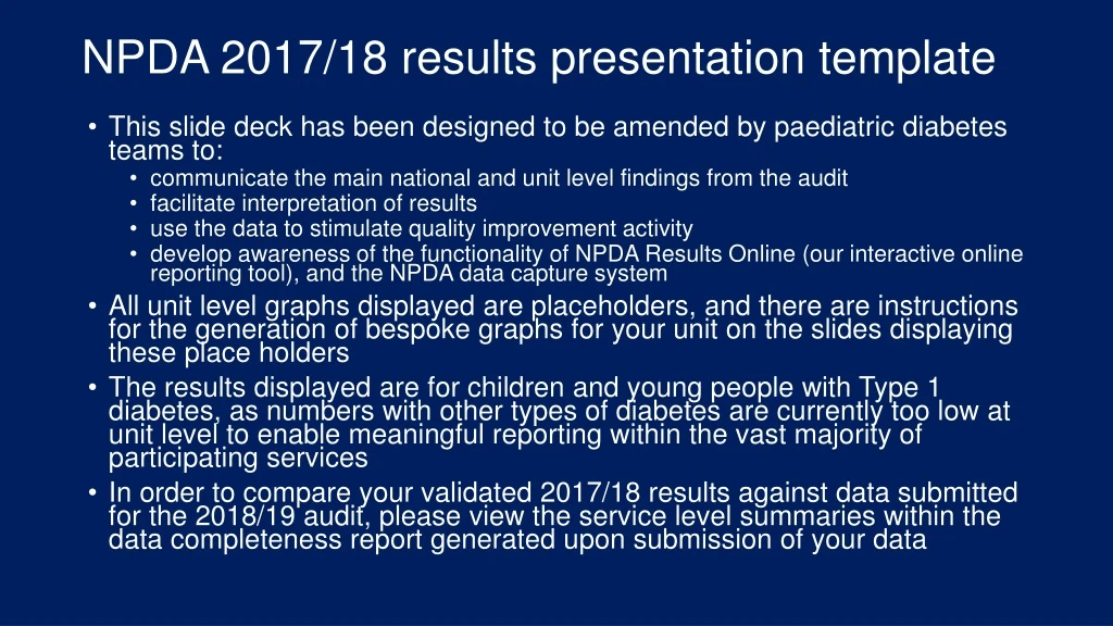 npda 2017 18 results presentation template