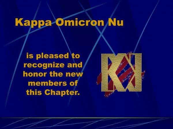 Kappa Omicron Nu
