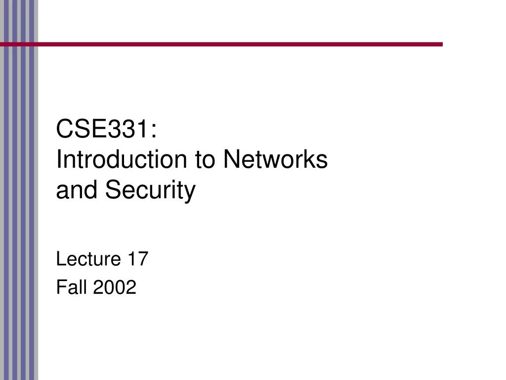 cse331 introduction to networks and security