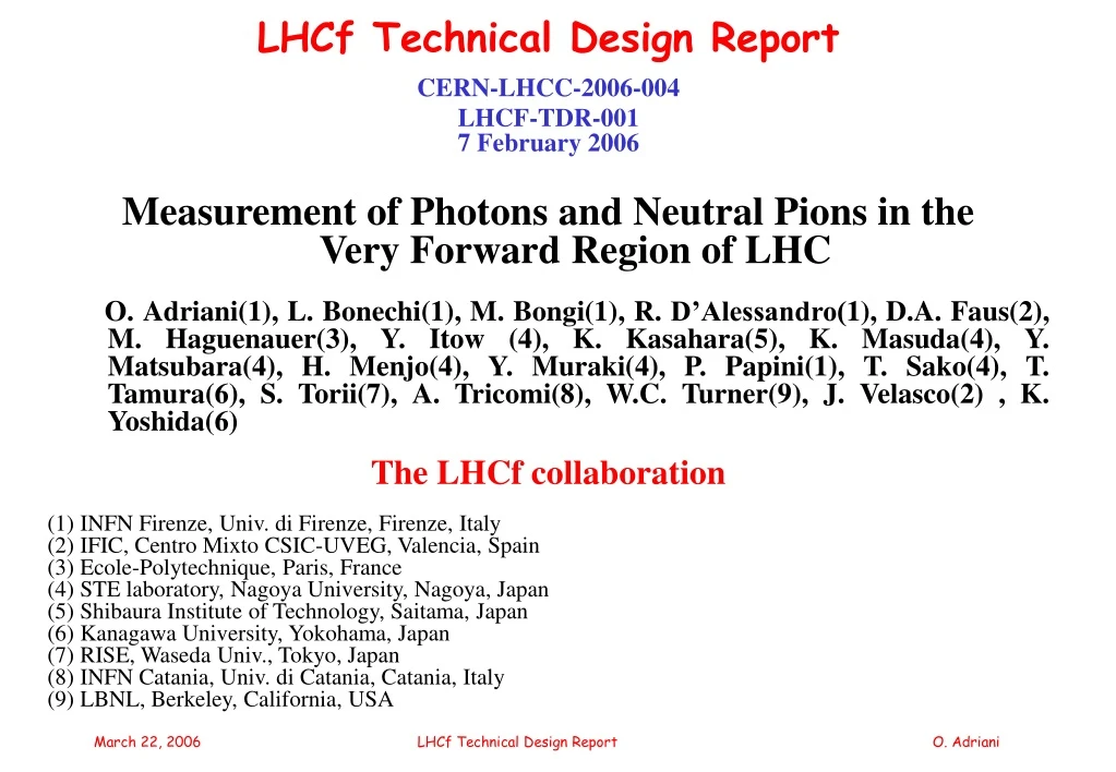 lhcf technical design report cern lhcc 2006