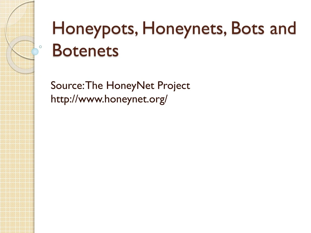 honeypots honeynets bots and botenets