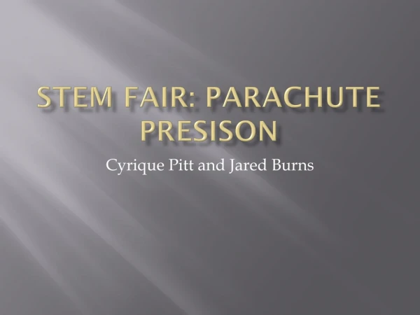 Stem Fair: Parachute presison
