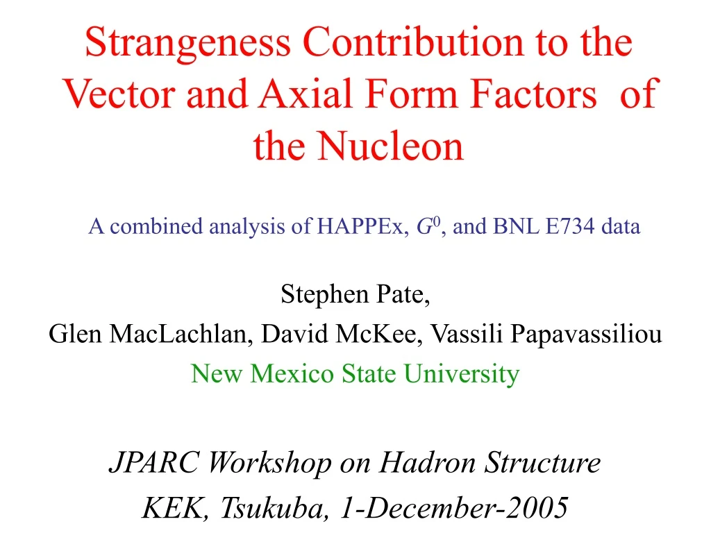 strangeness contribution to the vector and axial form factors of the nucleon