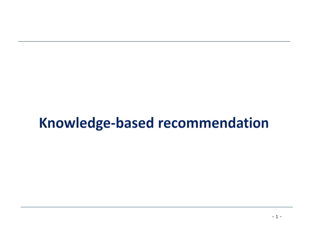 knowledge based recommendation