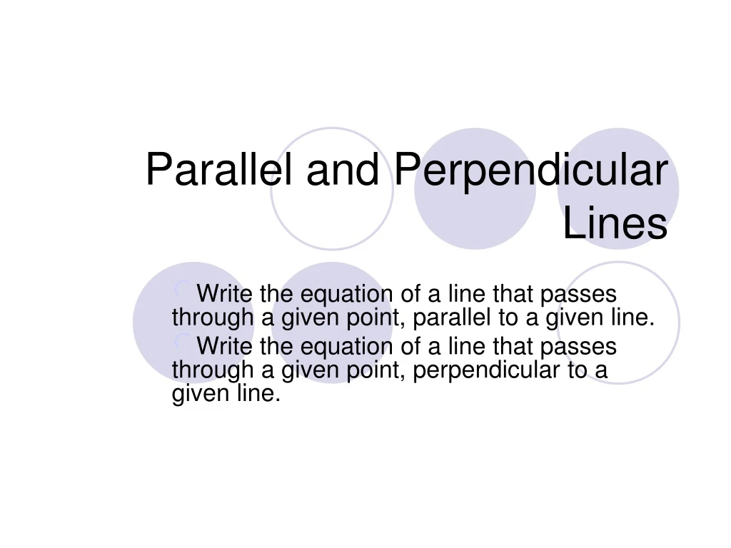 parallel and perpendicular lines