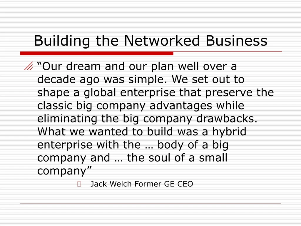 building the networked business