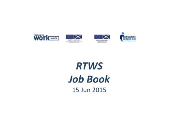 RTWS  Job Book 15 Jun 2015