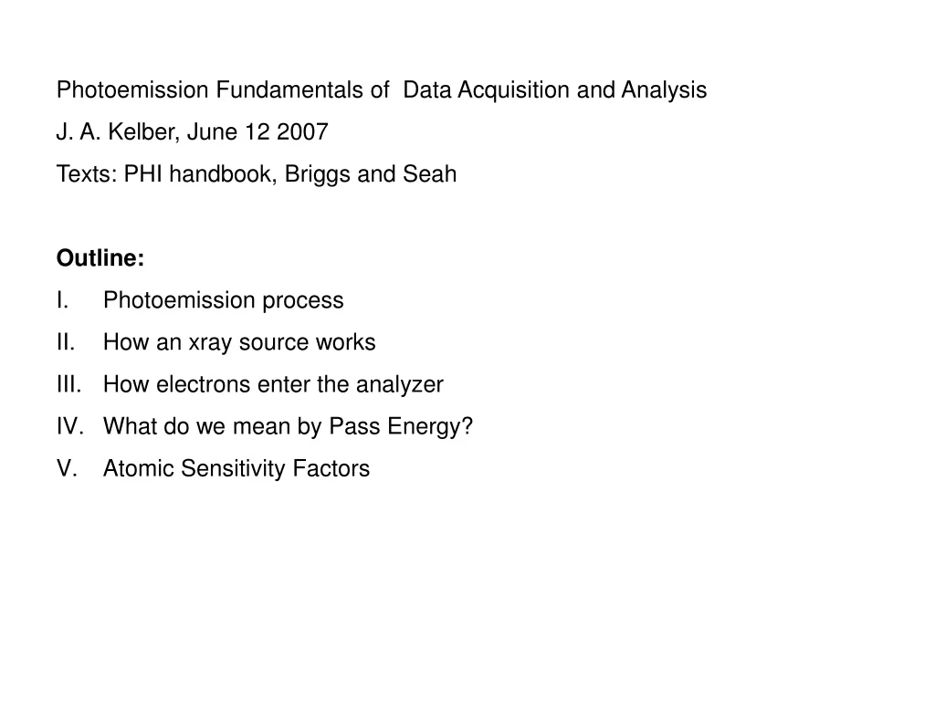 photoemission fundamentals of data acquisition