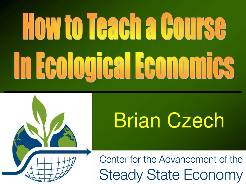 how to teach a course in ecological economics