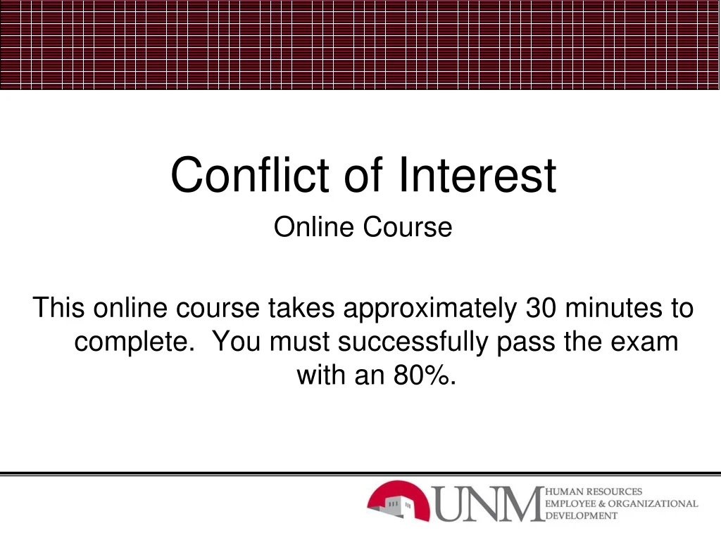 conflict of interest online course this online