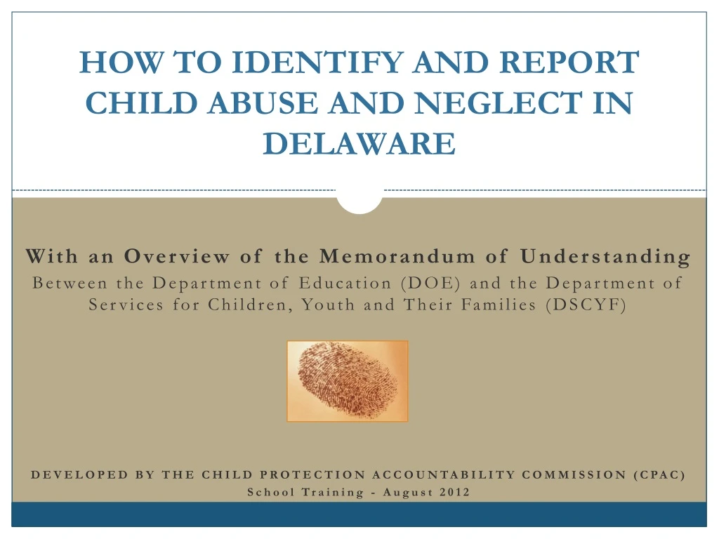 how to identify and report child abuse and neglect in delaware