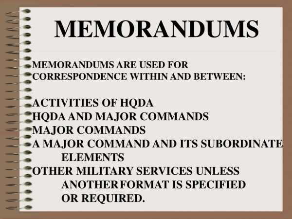 MEMORANDUMS