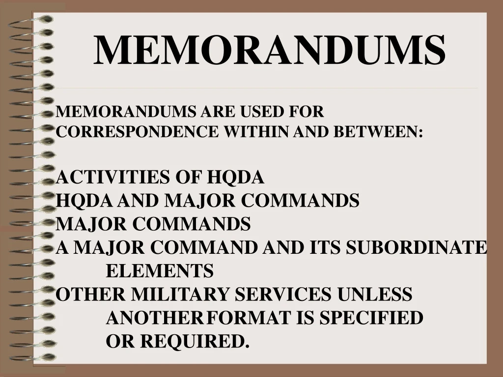 memorandums