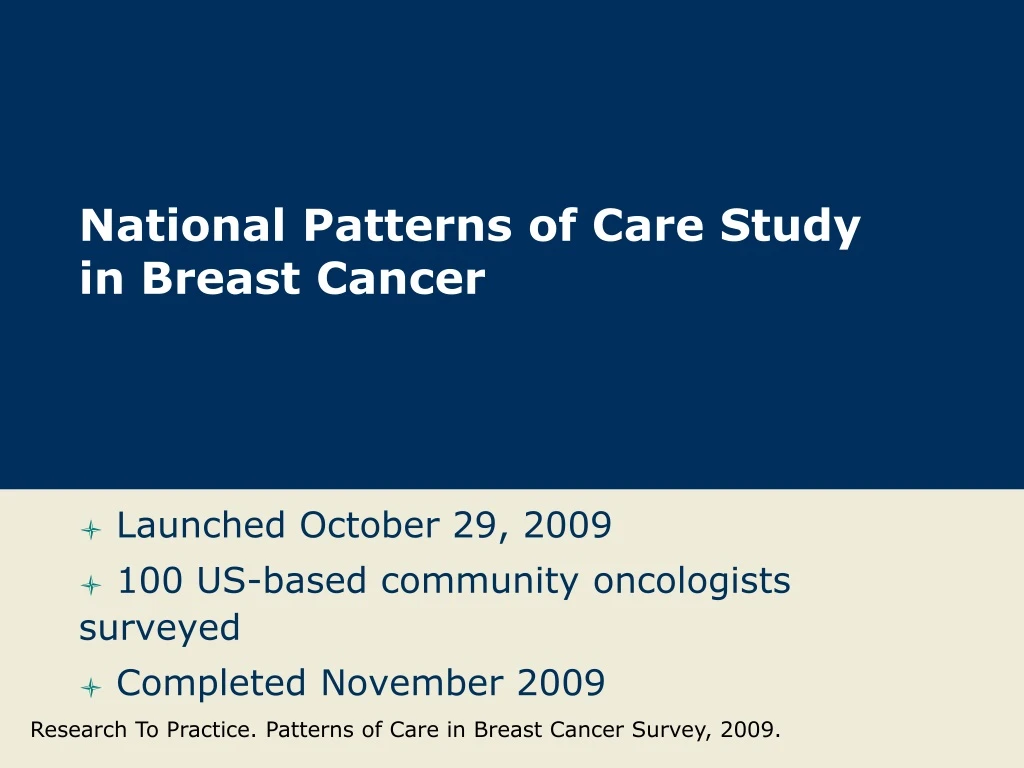 national patterns of care study in breast cancer