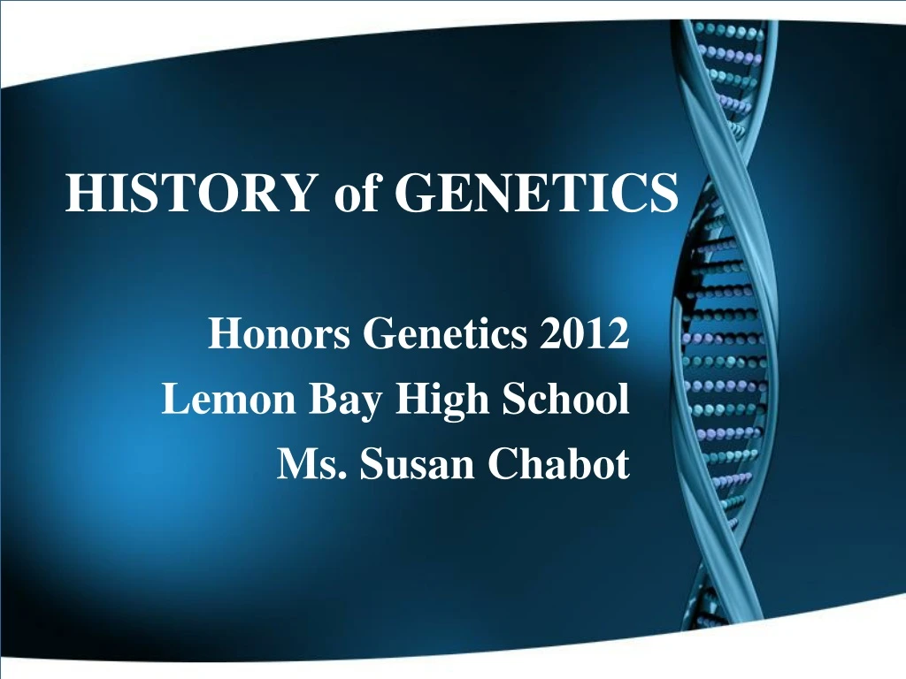 history of genetics