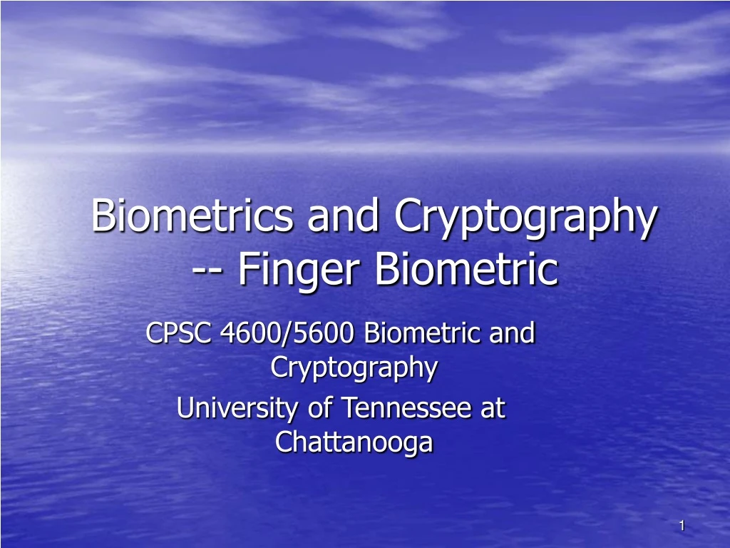 biometrics and cryptography finger biometric