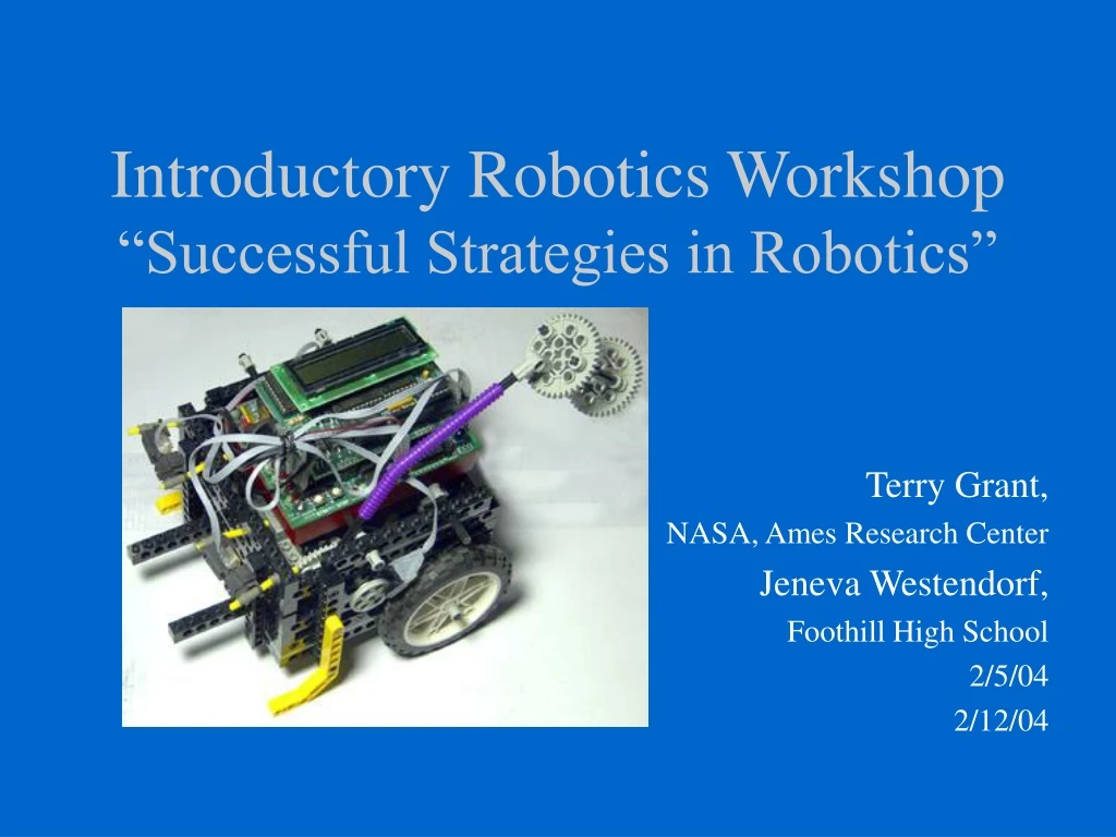 introductory robotics workshop successful strategies in robotics