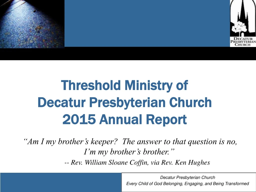 threshold ministry of decatur presbyterian church 2015 annual report