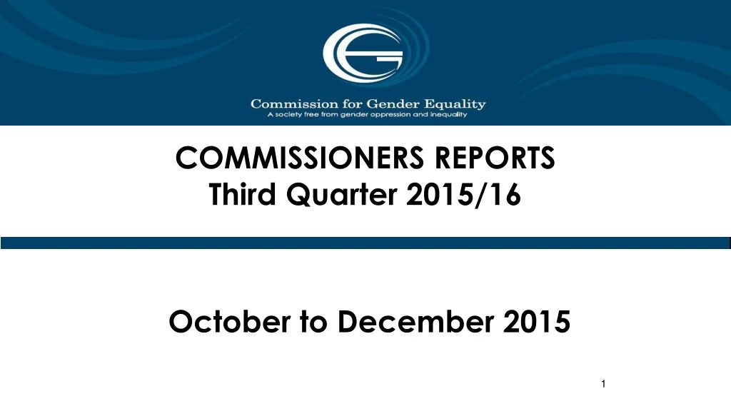 commissioners reports third quarter 2015 16