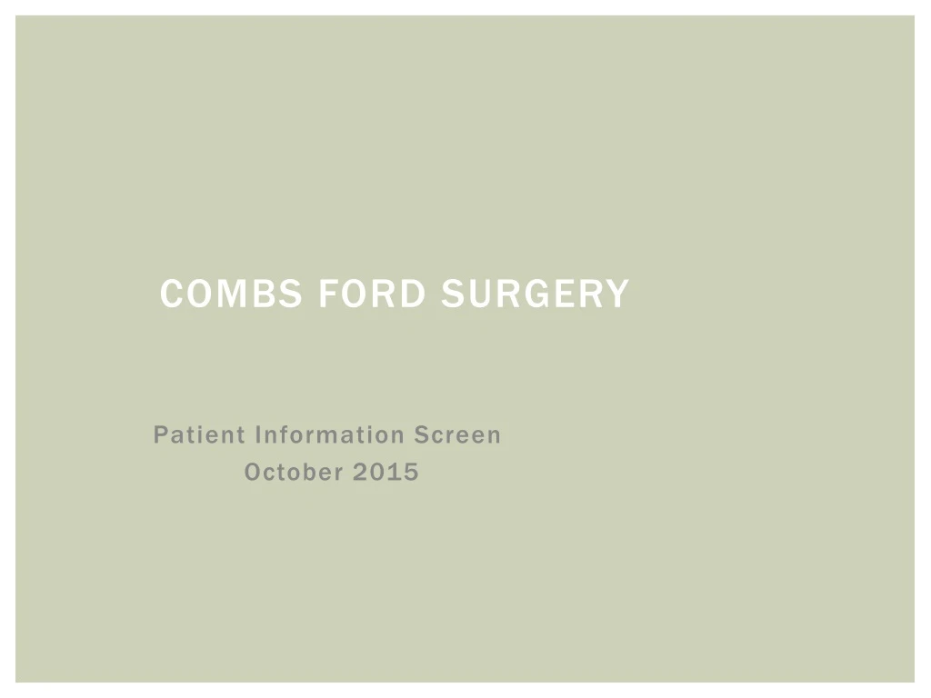 combs ford surgery