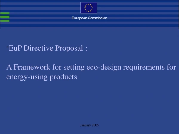 &quot; EuP Directive Proposal :