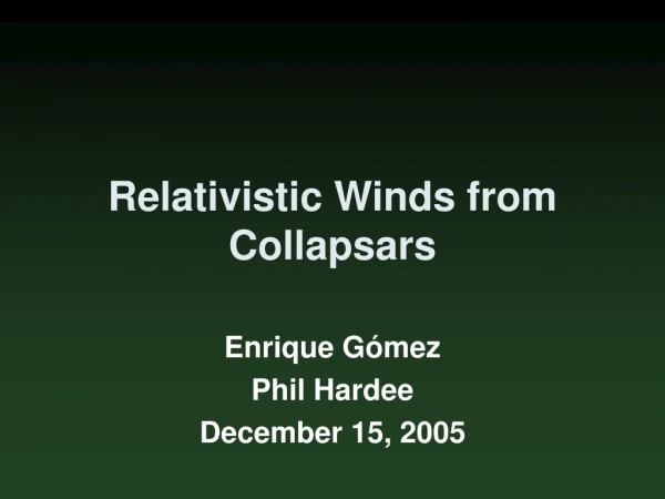 Relativistic Winds from Collapsars