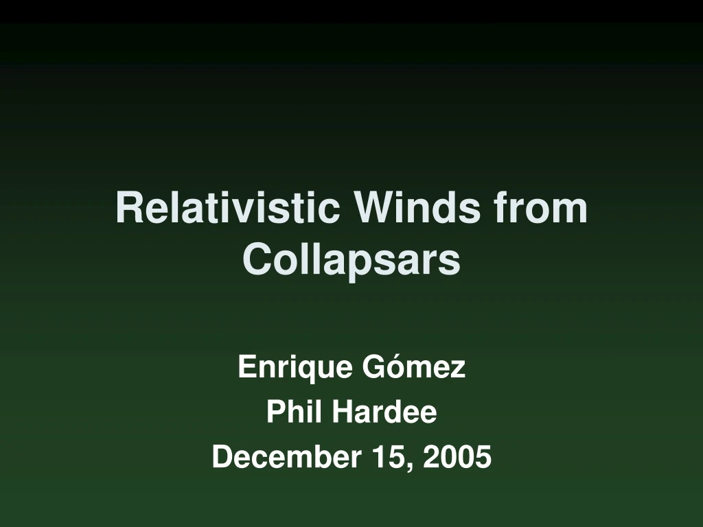 relativistic winds from collapsars