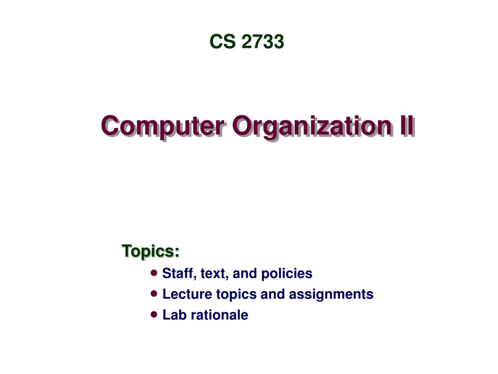 computer organization ii