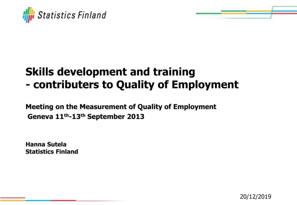 Skills development and training - contributers to Quality of Employment