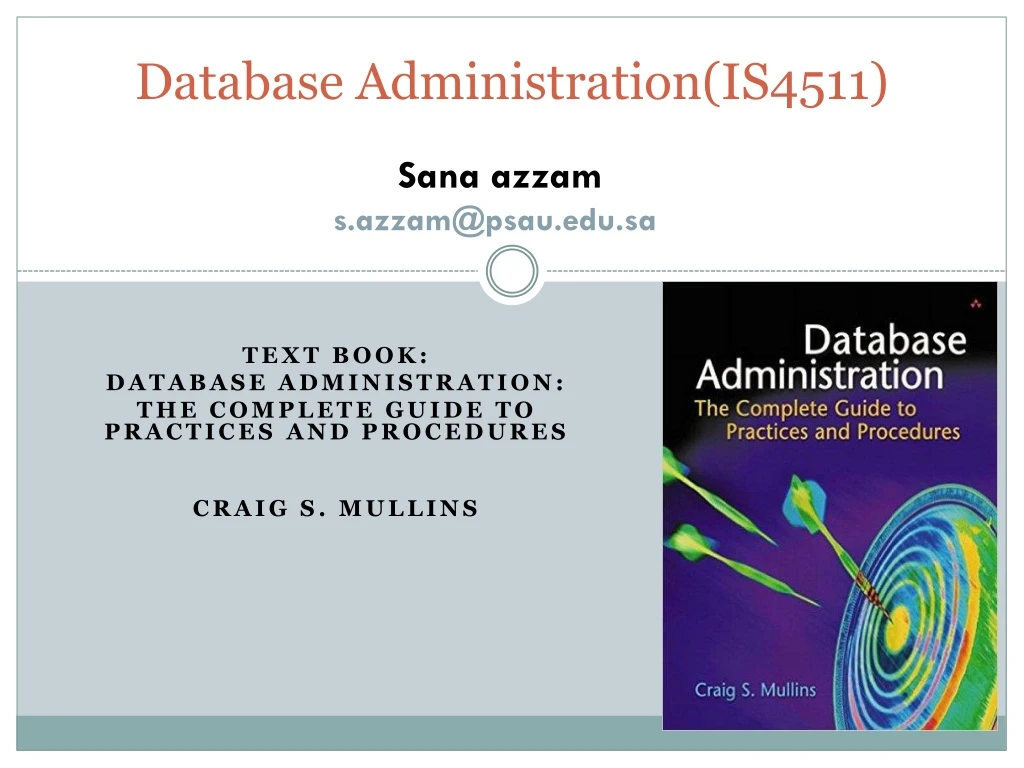 database administration is4511