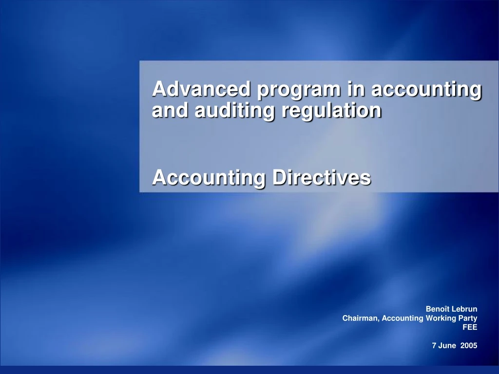 advanced program in accounting and auditing