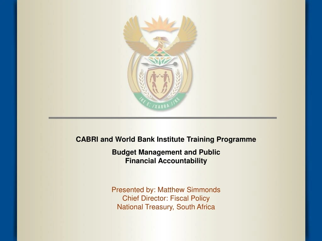 cabri and world bank institute training programme