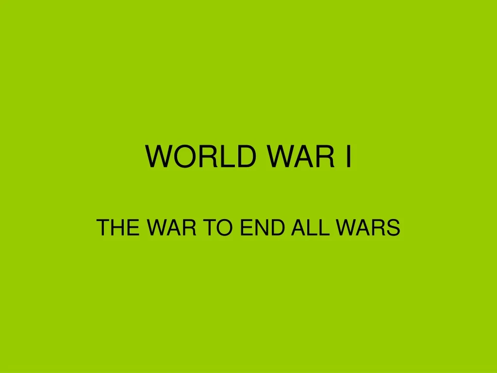 world war i