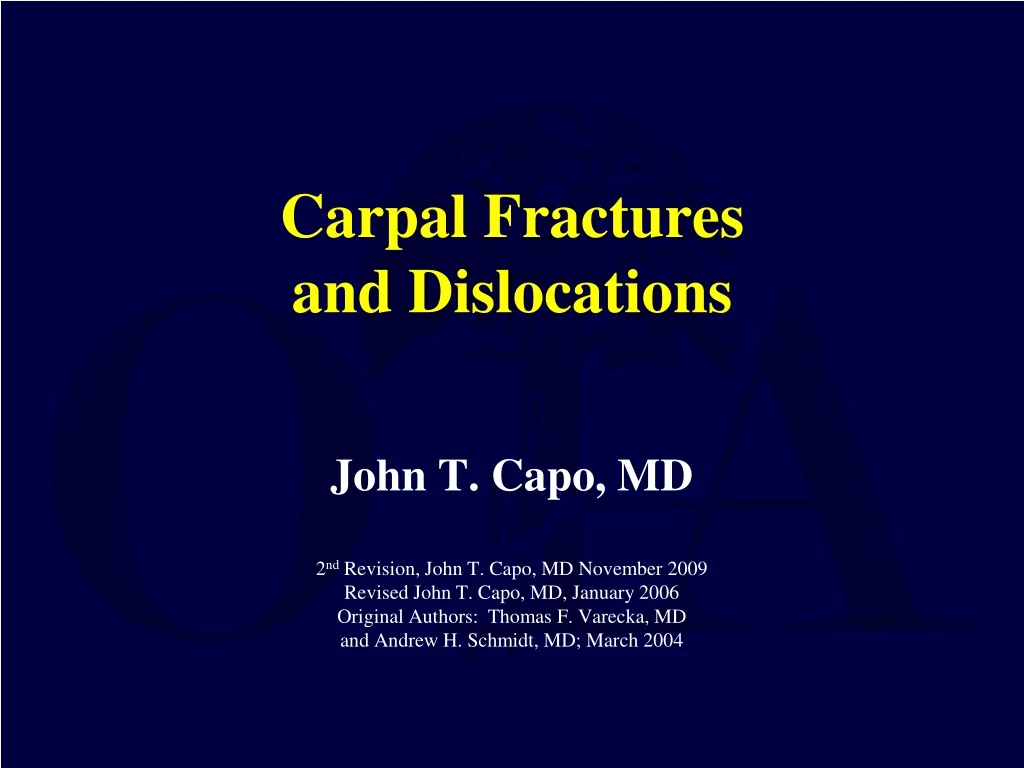 carpal fractures and dislocations