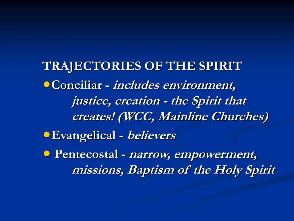 trajectories of the spirit conciliar includes