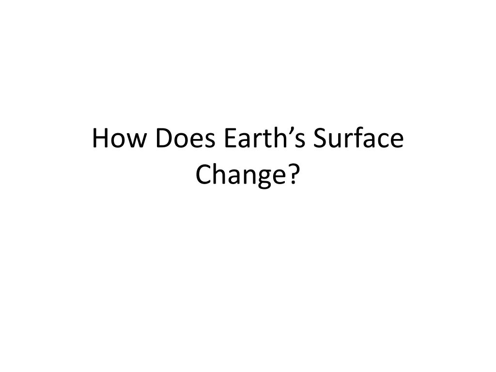 how does earth s surface change